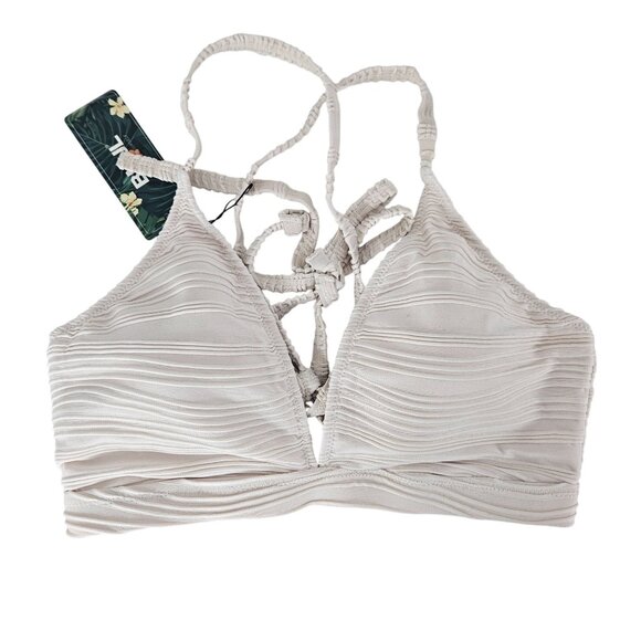 BMJL Womens Large Swimsuit High Waisted V Neck Bikini Set Beige Beach Vacation - Picture 5 of 8